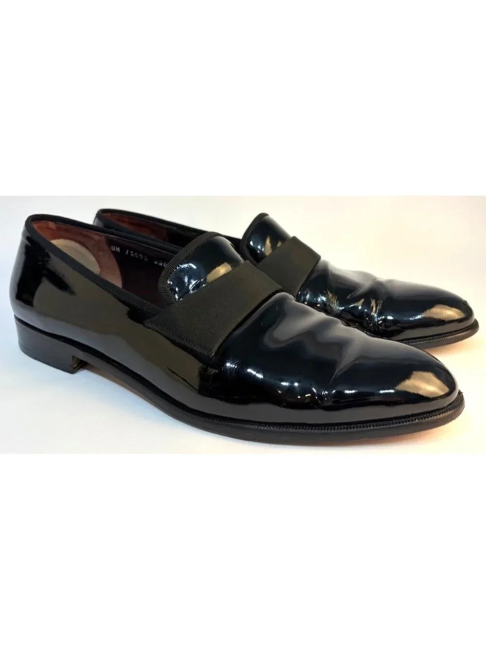 Salvatore Ferragamo Notte Patent Loafers 13 D Black Formal Tuxedo Shoes